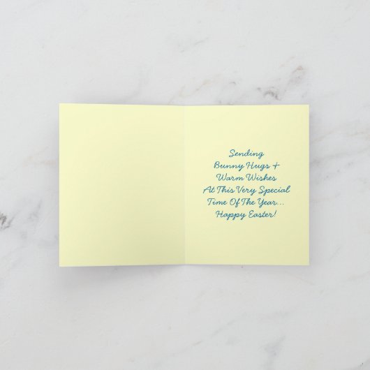 イースター挨拶のバニー抱擁は願いカードを暖めます シーズンカード (内部)