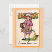 イースター挨拶のヴィンテージのイースターイラストレーション シーズンポストカード (正面/裏面)