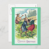 イースター挨拶のヴィンテージイースター シーズンポストカード (正面/裏面)