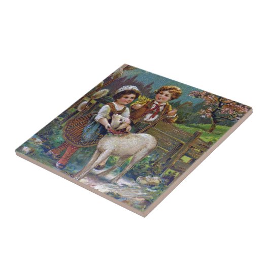 イースター挨拶1908 タイル (側面)