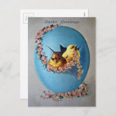 イースター挨拶1909年 シーズンポストカード (正面/裏面)