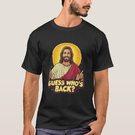 イースター推測イエスの宗教おもしろい人Wをバック Tシャツ (正面)