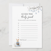 イースター推測ベビー食べ物ベビーシャワーゲームカード シーズンカード (正面)