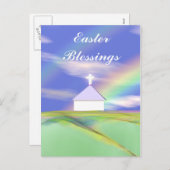 イースター教会とレインボー シーズンポストカード (正面/裏面)