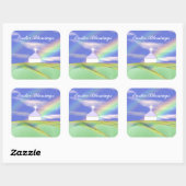 イースター教会とレインボー スクエアシール (シート)