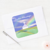 イースター教会とレインボー スクエアシール (封筒)