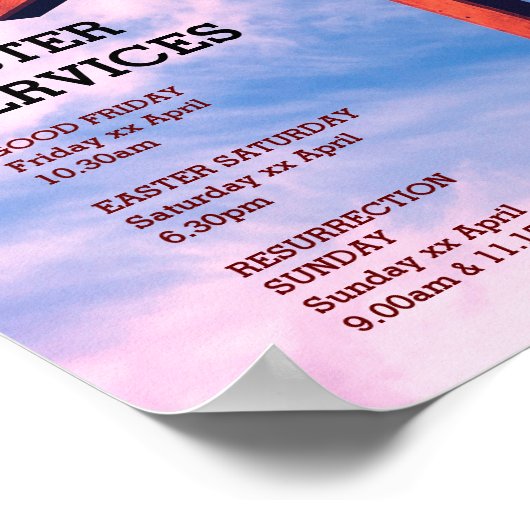 イースター教会のサービスイエス様が復活カスタマイズ可能 ポスター (角)