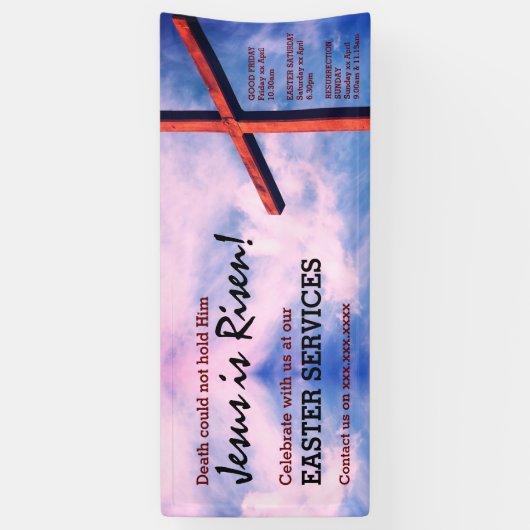 イースター教会のサービスイエス様が復活カスタマイズ可能 横断幕 (縦)