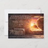 イースター教会の日の出礼拝クロス招待 ノートカード (正面)