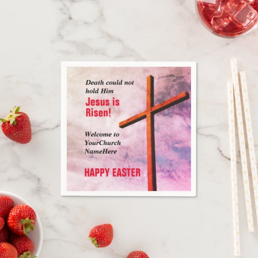 イースター教会サービス | イエス様が生まれ変わった スタンダードカクテルナプキン (インサイチュ)