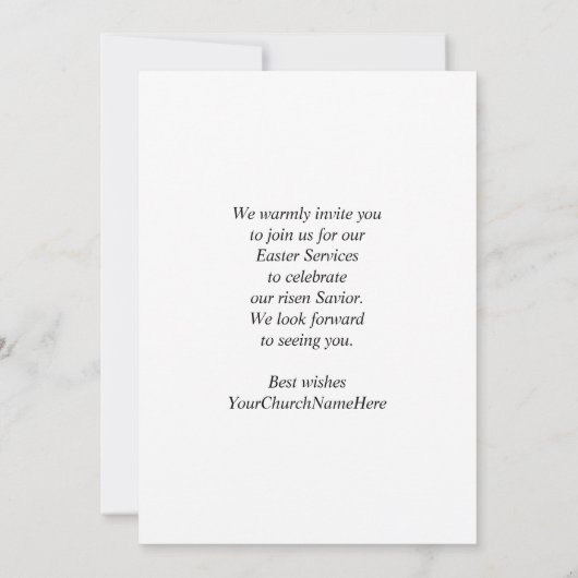 イースター教会サービス | イエス様が生まれ変わった 招待状 (裏面)