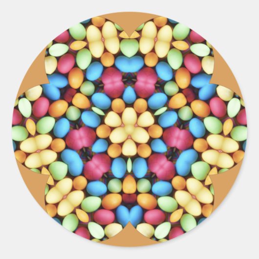 イースター数々の卵の色を付けた~ ラウンドシール (正面)