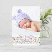 イースター旗の写真の誕生の発表の垂直 シーズンカード (スタンド正面)