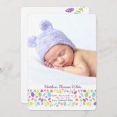 イースター旗の写真の誕生の発表の垂直 シーズンカード (正面/裏面)