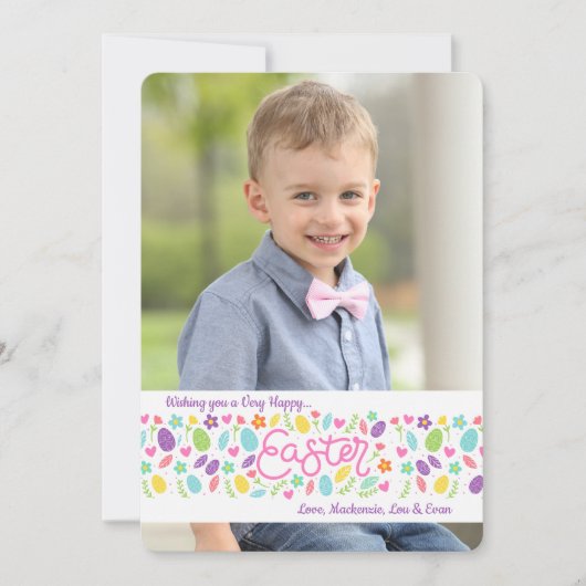 イースター旗2の写真の休日カード シーズンカード (正面)