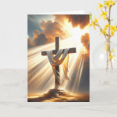 イースター日曜日のサンビーム カード (黄色い花)