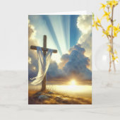 イースター日曜日の朝のサンビーム カード (黄色い花)