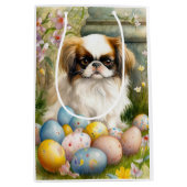 イースター日本のエッグの付いたあご ミディアムペーパーバッグ (正面)