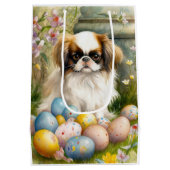 イースター日本のエッグの付いたあご ミディアムペーパーバッグ (裏面)