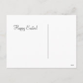 イースター旧式な郵便はがきの巨大なウサギの女の子キャンデー シーズンポストカード (裏面)