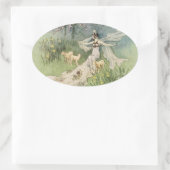 イースター春の女神ステッカー 楕円形シール (バッグ)