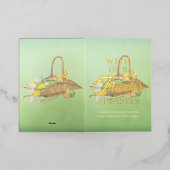 イースター春の花の感謝していバスケットイースタービジネス 箔グリーティングカード (外側レイダウン)