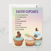 イースター春カップケーキレシピ ポストカード (正面/裏面)