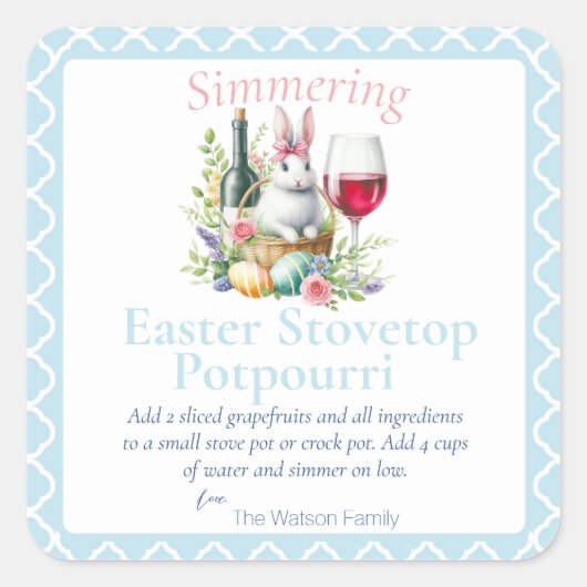 イースター春ストヴェートップポプリ スクエアシール (正面)