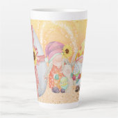 イースター春テーマ格言ひまわりイースターエッグ カフェラテマグ (正面)