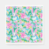 イースター春バニーズフラワー名門私立校風のズ スタンダードランチョンナプキン (正面)