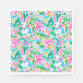 イースター春バニーズフラワー名門私立校風のズ スタンダードランチョンナプキン