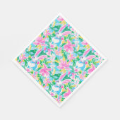 イースター春バニーズフラワー名門私立校風のズ スタンダードランチョンナプキン (角)