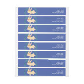 イースター春バニーラップのまわりに住所 シール ラップアラウンドラベル (シート)