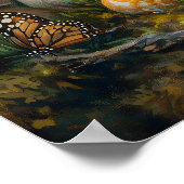 イースター春フォレスト自然絵を描野生動物 ポスター (角)