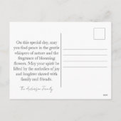 イースター春フローラバニーラビット耳ファミリー名 シーズンポストカード (裏面)