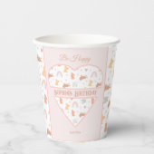 イースター春誕生日バニーパターパーソナライズされたン 紙コップ (正面)