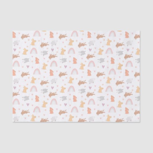 イースター春誕生日バニーパターン 薄葉紙 (正面)