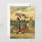 イースター最高のウィッシュオランダガール ポストカード (正面/裏面)