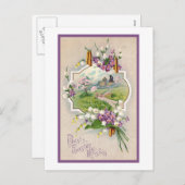 イースター最高のウィッシュヴィンテージ シーズンポストカード (正面/裏面)