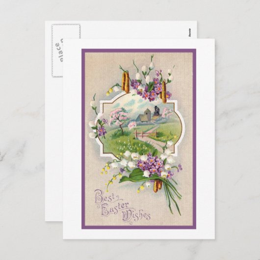 イースター最高のウィッシュヴィンテージ シーズンポストカード (正面/裏面)