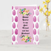 イースター最高のカードの友だちと夫のピンクと卵 カード (黄色い花)