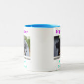 イースター最高のドッグパパエバーペットフォトキープサケ ツートーンマグカップ (中央)