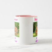 イースター最高のワールドの猫の母のペット写真 ツートーンマグカップ (中央)