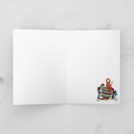 イースター朝のPysankaのウクライナの民芸 シーズンカード (内部)