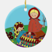 イースター朝のPysankaのウクライナの民芸 セラミックオーナメント (裏面)