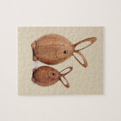 イースター木のかわいいウサギ ジグソーパズル (横)