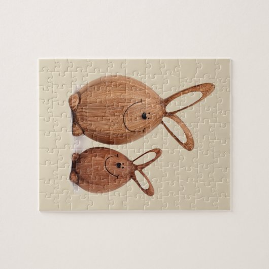 イースター木のかわいいウサギ ジグソーパズル (横)