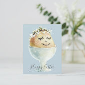 イースター杯の水彩笑顔の卵 カード (スタンド正面)