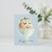 イースター杯の水彩笑顔の卵 ポストカード (スタンド正面)