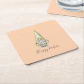 イースター格言と卵 スクエアペーパーコースター (アングル)